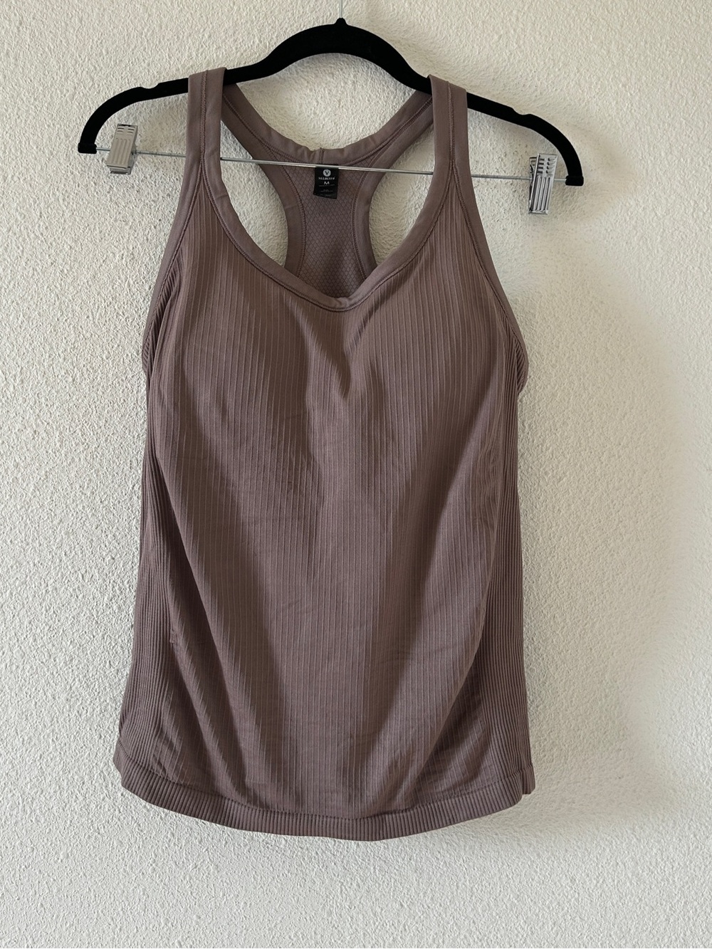 Velocity Racer back Tank padded Gym Workout Brown stretchy Women’s Medium